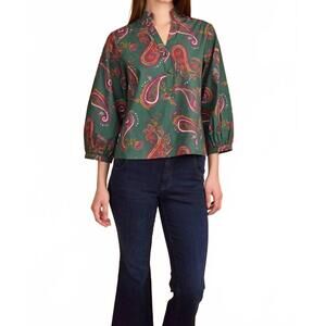 NEW DOUBLE A daniella top in winter paisley